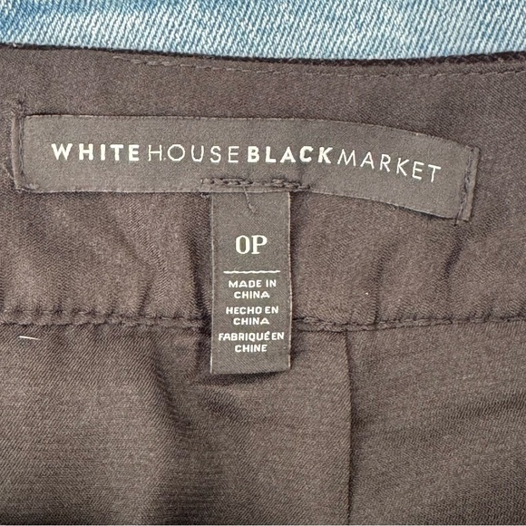 WHITE HOUSE BLACK MARKET Black Vegan Suede Floral Embroidered Mini Skirt Size 0P - Picture 6 of 7